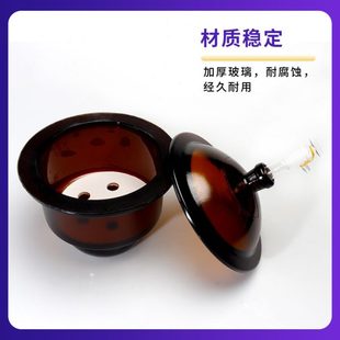 玻璃干燥器实验室真空干燥皿透明棕色干燥干燥缸盖子瓷板真空阀