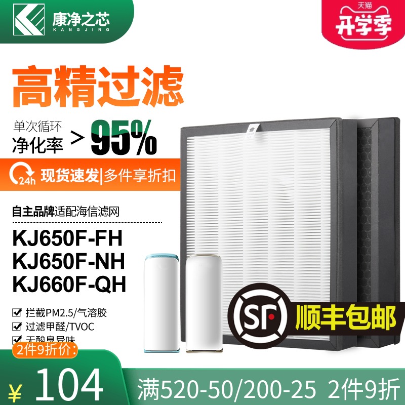 适配海信Hisense空气净化器 KJ650F-FH/NH过滤网滤芯KJ660F-QH