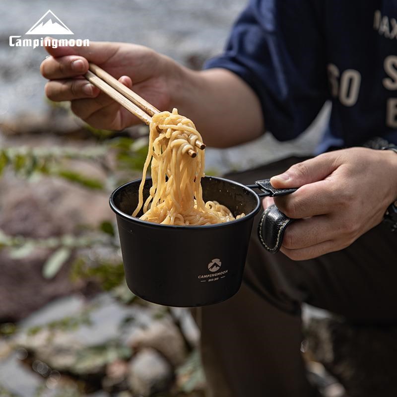 柯曼BKS369不锈钢镀钛加深黑化雪拉碗 户外露营烧水杯大容量餐具