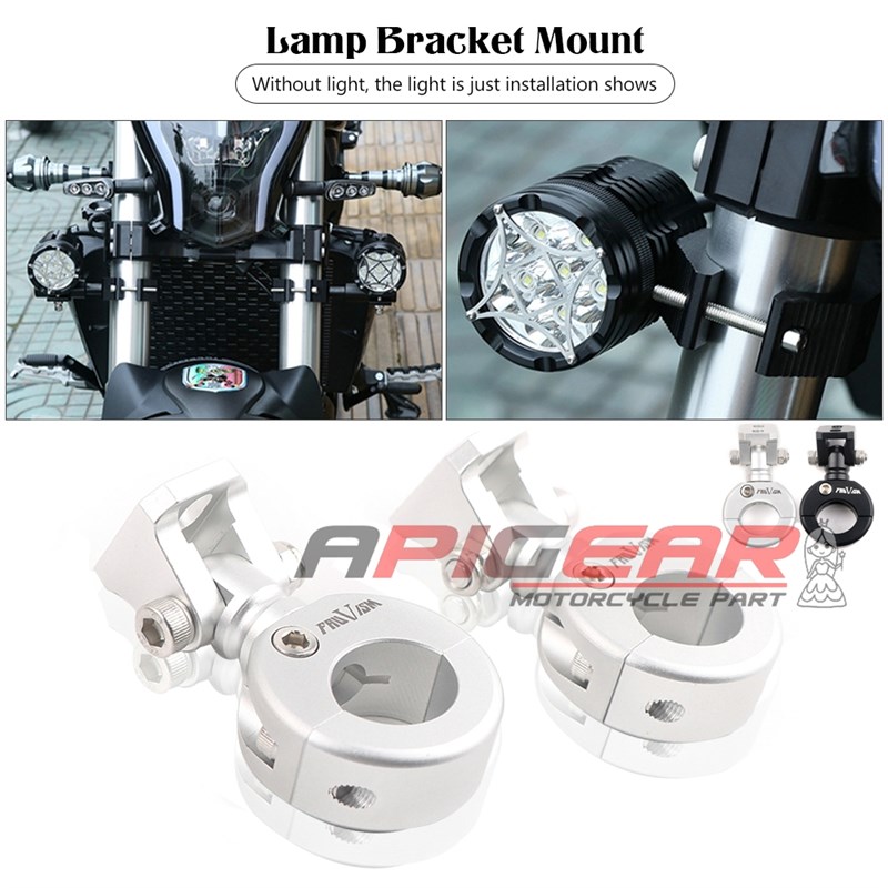 摩托车万向射灯支架改装 吊架护杠保险杠吊耳 铝合金扩展双孔通用