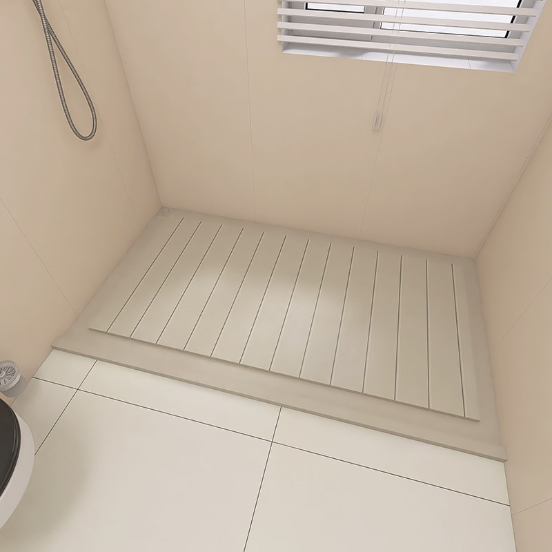 奶油风卫生间米黄色挡水条大理石实心石基淋浴房防水条浴室隔水条