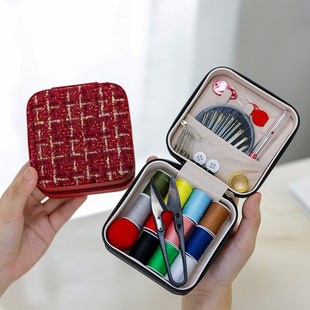 收纳盒轻奢小香风 迷你实用便携针线盒家用针线包缝补工具套装