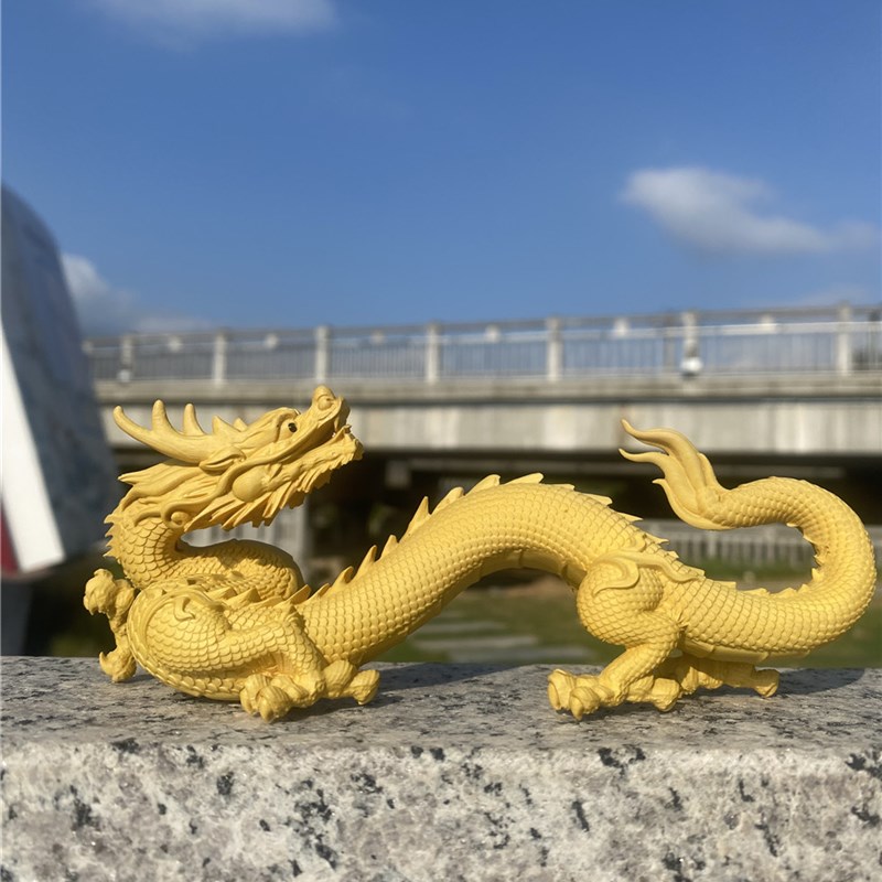 小叶黄杨木雕祥龙生肖龙年吉祥物创意文玩手把件生肖龙饰品摆件