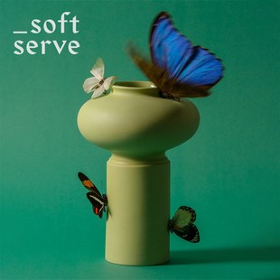 SoftServe柔软供应DonutTall甜甜圈 陶瓷大号桌面花瓶 现代