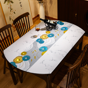 氛围感桌布防水防w油免洗防烫椭圆形台布家用PVC餐桌垫子 2022新款