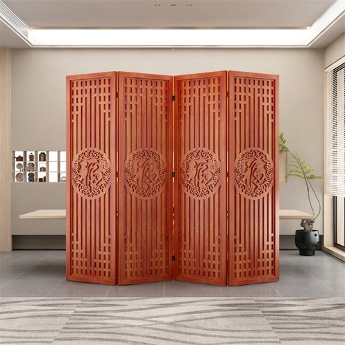 屏风隔断客厅2024新款现代中式进门遮挡可折叠移动隔断墙简易自装