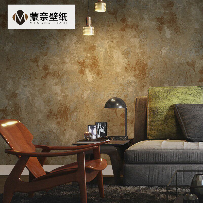 覆古工业风美式水泥灰色斑驳纯色素色墙纸客厅背景壁纸做旧侘寂风