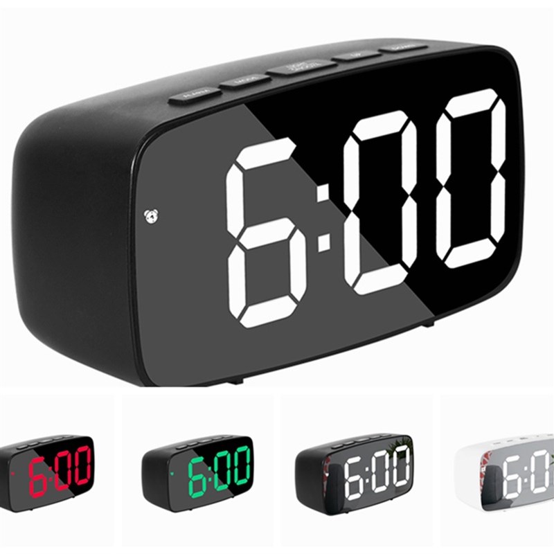 新款镜面钟LED电子钟简约闹钟静音床头钟跨镜爆款时钟0711