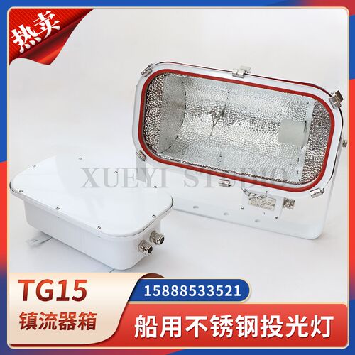 船用不锈钢投光灯TG15远程探照高压钠灯E40照明灯座400W镇流器箱