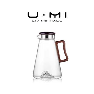 U Mi LIVING·山峰 | 茶壶烟灰色玻璃冷水壶水杯套装耐高温凉水壶