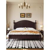 法式 覆古风白蜡木实木床主卧1米8双人床带储物家用1米5 床全实木