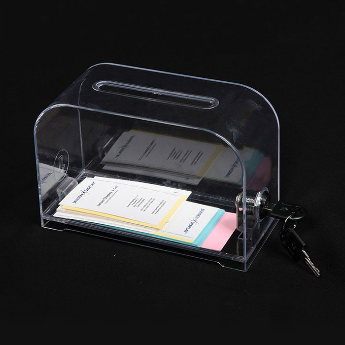 科记请赐名片名片盒 展会用大容量箱 透明名片收纳带锁桌面名片座,文具电教/文化用品/商务用品,名片盒,淘宝优惠券,粉丝福利购,淘宝优惠卷