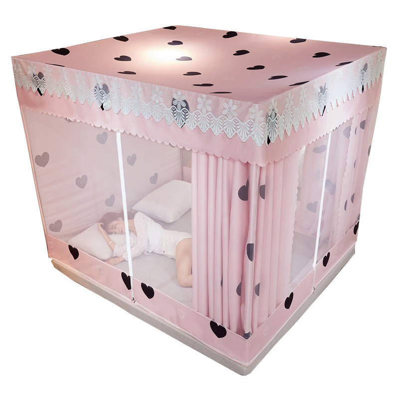 双层遮光蚊帐1.5m床帘一体式全封闭公主风床幔1.8米床蒙古包家用,床上用品,蚊帐,淘宝优惠券,粉丝福利购,淘宝优惠卷