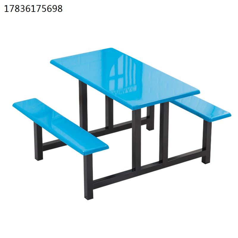 员工不锈钢饭堂桌椅组合食堂餐桌椅连身4/8人学校学生快餐桌四人