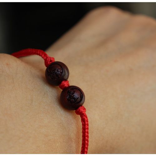 红檀木十二生肖手链属相手串红绳三合六合猪兔羊虎马狗蛇鸡牛猴鼠