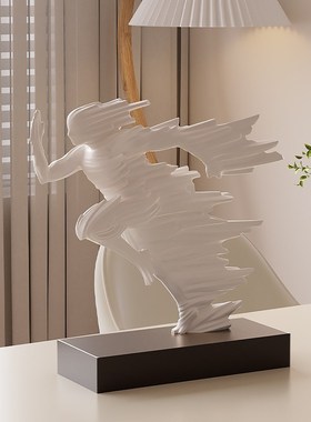 设计师款奔跑人物艺术摆件高端大气办公室客厅玄关电视柜家居饰品