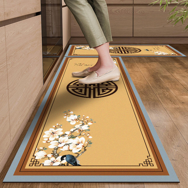 新中式厨房地垫硅藻泥吸水凉垫耐脏防滑脚垫防脏防水防油可擦洗地,居家布艺,家用脚垫,淘宝优惠券,粉丝福利购,淘宝优惠卷