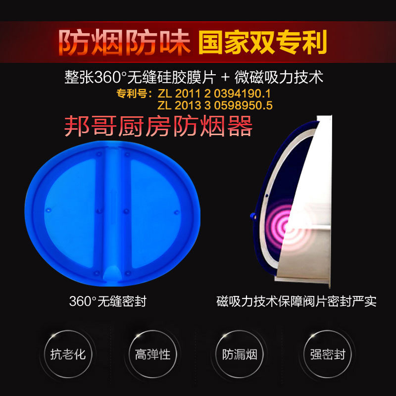 邦哥通用公共排烟道专用止逆阀家用厨房抽油烟机止回阀防串味烟宝