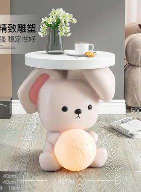 创意奶油风兔子摆件家居饰品客厅电视柜沙发旁茶几卧室牀头柜夜灯