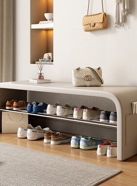 进门可坐穿鞋凳一体入户卧室床尾长条凳门口换鞋凳家用轻奢沙发凳