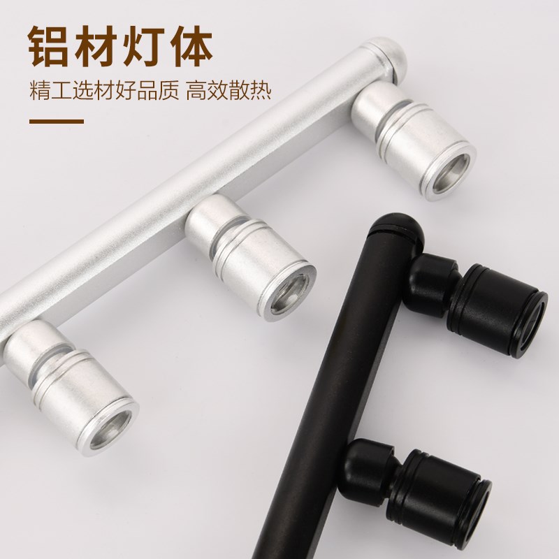 LED立杆射灯珠宝展柜台射灯首饰展示灯立式灯双头多头射灯聚光