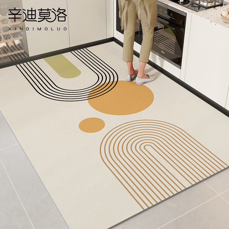 地垫厨房专用满铺可擦免洗脚垫2024新款皮革防滑门垫防油防水地毯