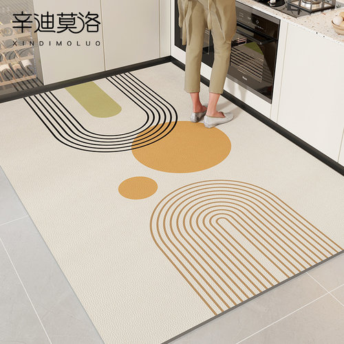 地垫厨房专用满铺可擦免洗脚垫2024新款皮革防滑门垫防油防水地毯
