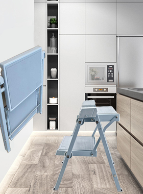 梯凳两用折叠型隐藏式家用稳固耐用加厚两步踏板吊柜取物安全凳子