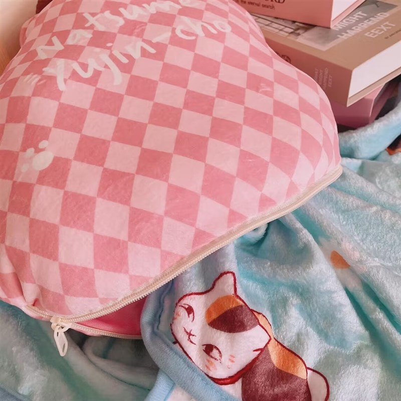 包邮卡通夏目友人账老师二合一空调毯子包抱枕