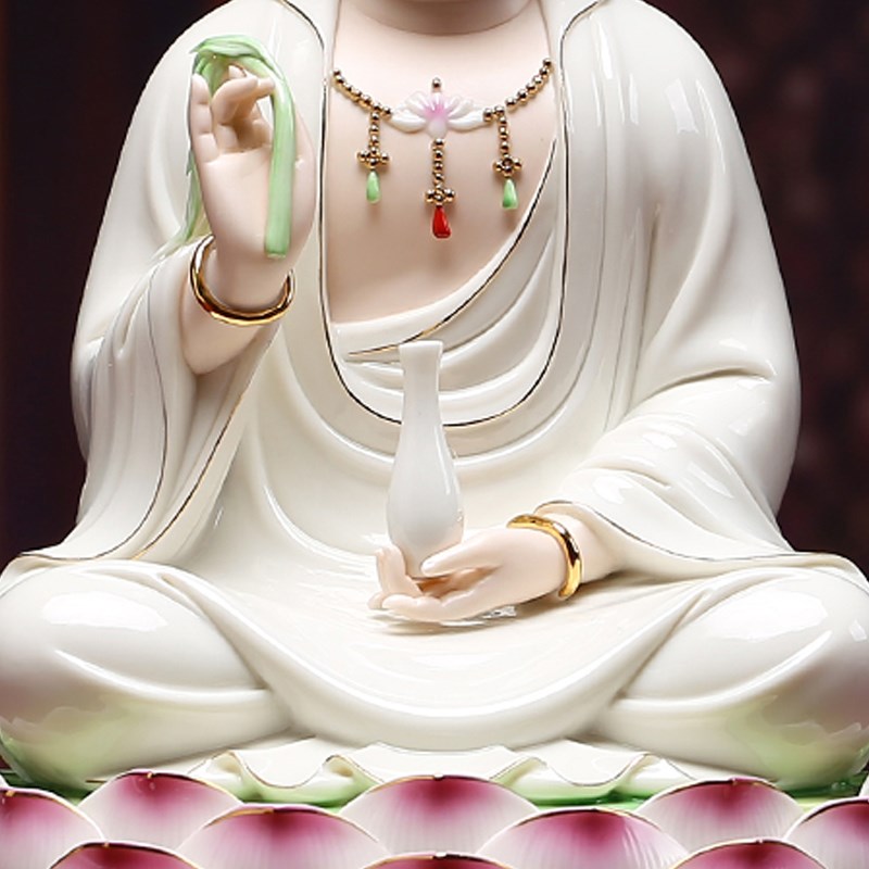 梵趣迷你玉净瓶陶瓷观音瓶花瓶插花甘露瓶菩萨净水瓶佛前白瓷净瓶