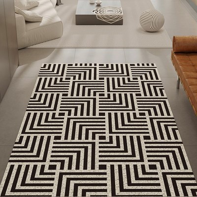 黑白丝圈地垫入户门口家用耐脏加厚竖版可裁剪玄关进门地毯脚垫子