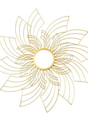 家居装饰壁饰旋转花壁挂铁艺挂饰电镀拉丝防锈防潮样板房饰品挂件