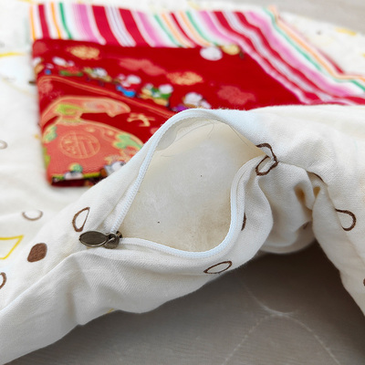 纯棉花婴儿小被芯加被套全棉宝宝新生儿包被红色春秋加厚冬被定做