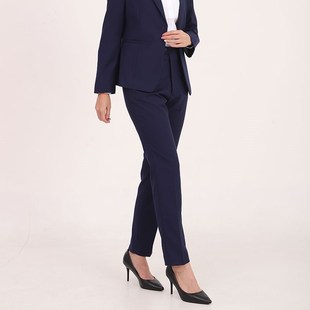 别克4S店新款女士西裤免烫西装裤工作服裤宝蓝色女修身职业装工装