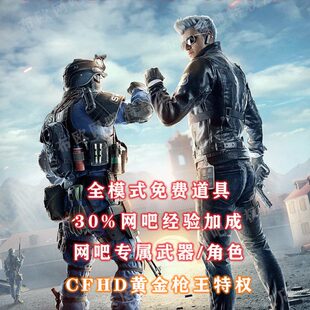 CFHD黄金枪王网吧特权家用专属武器角色道具全模式30%经验/金币加