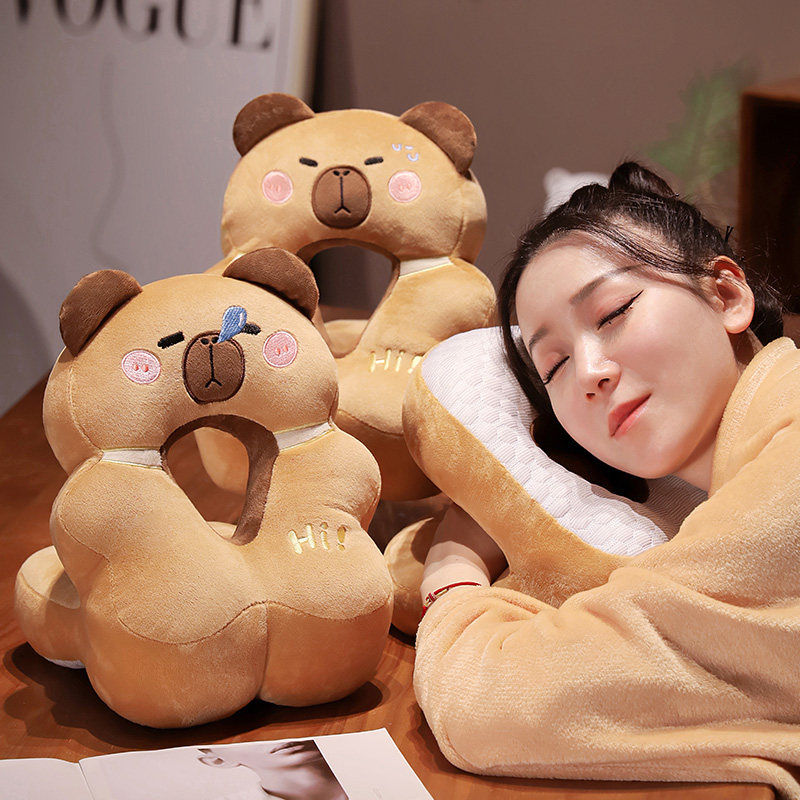 水豚午睡枕趴睡枕办公椅头枕办公室午睡枕头学生趴桌子午休神器夏,居家布艺,午睡枕,淘宝优惠券,粉丝福利购,淘宝优惠卷