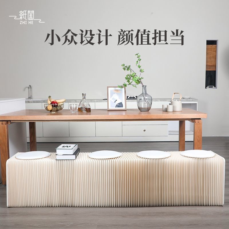 十八风琴纸换鞋凳伸缩折叠长凳床尾凳子可叠放创意多功能入户矮凳