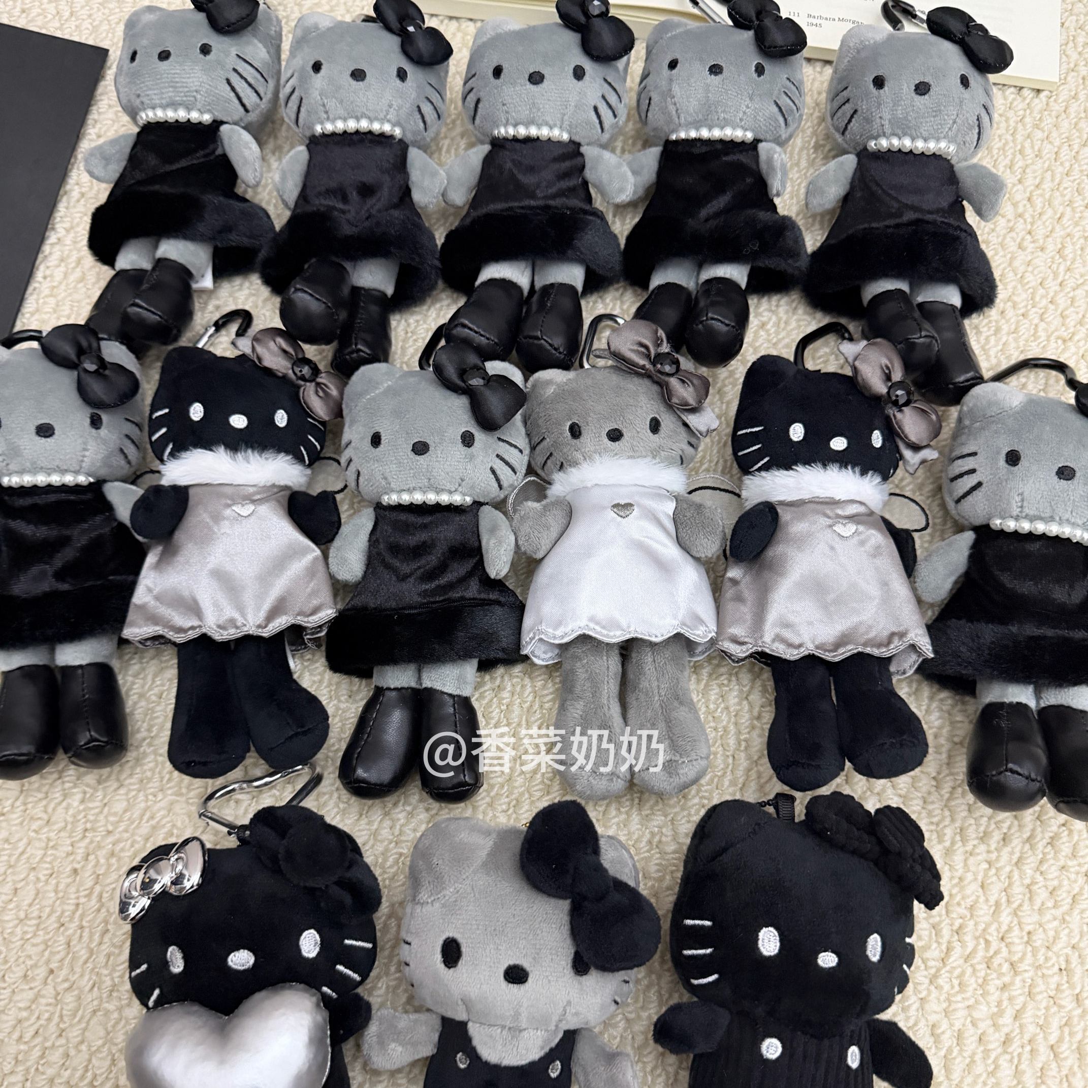 黑灰色天使恶魔长腿kt包包挂件