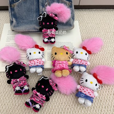 粉色豹纹kt包包挂件裤子挂件