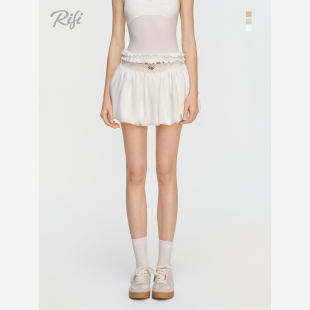 花苞蓬蓬短裙 RIFI 花苞裙半身裙显瘦修饰腿型 赵露思同款