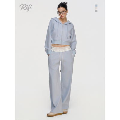 RIFI短款绒感连帽卫衣