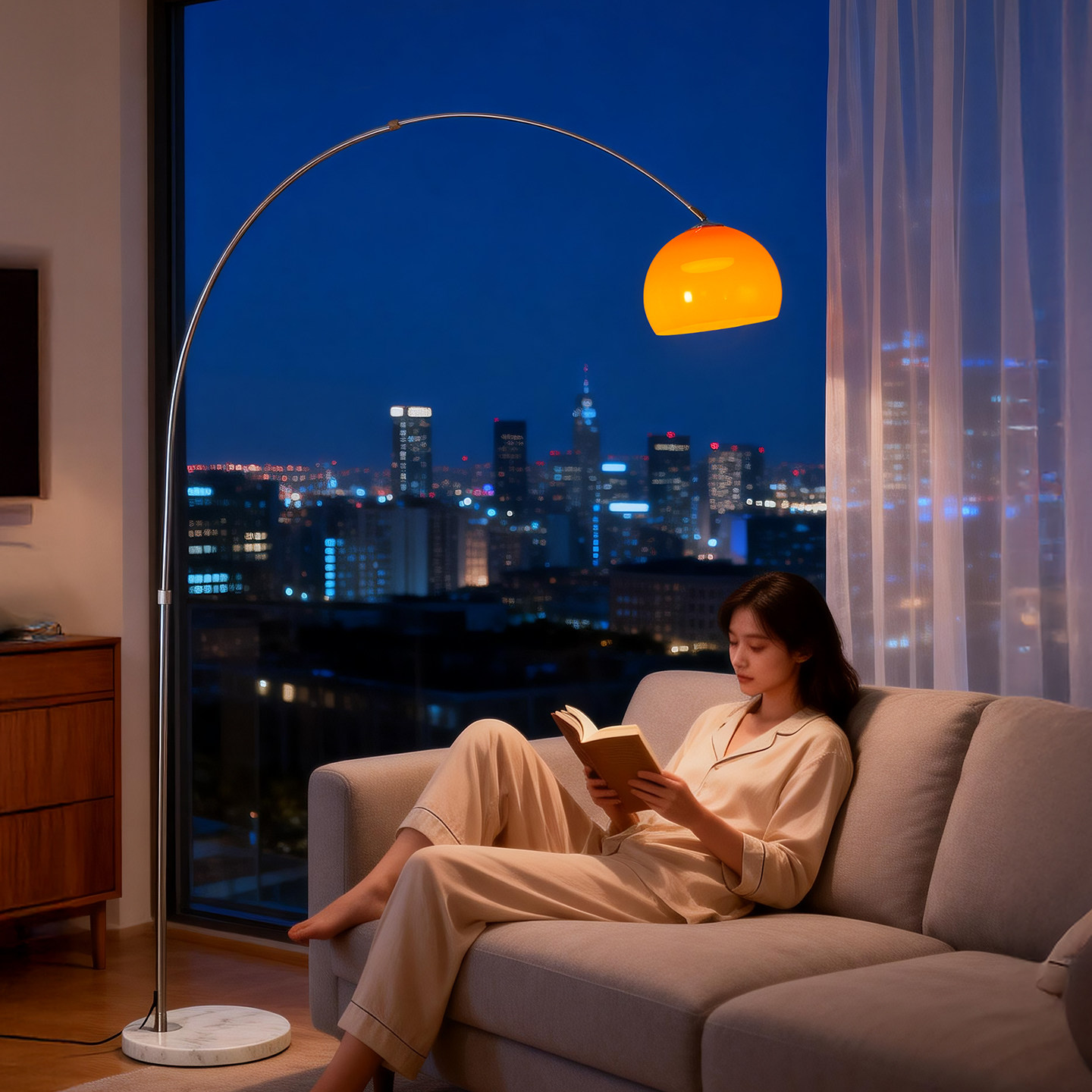 vintage中古落地灯包豪斯客厅沙发旁网红卧室钓鱼灯高级感氛围灯