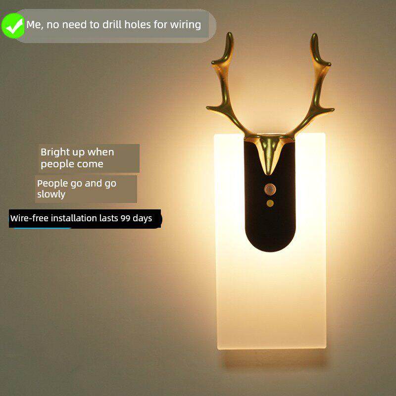 智能人体传感器夜灯可访问豪华Led声控光控可充电电池型家庭通道