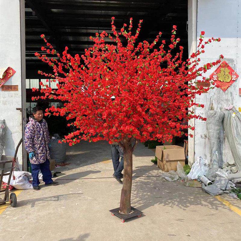 彷真桃花树2.5米x2米室内装饰婚庆造景梅花树田园风格彷真花