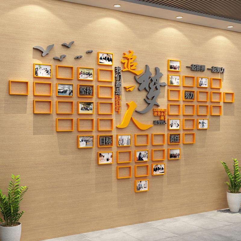 公司员工风采展示企业文化照片墙面团队荣誉形象办室装饰励志创意