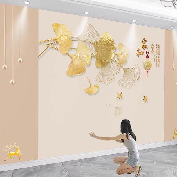2025现代简约电视背景墙壁纸自粘客厅沙发轻奢贴画 画3d影视无缝