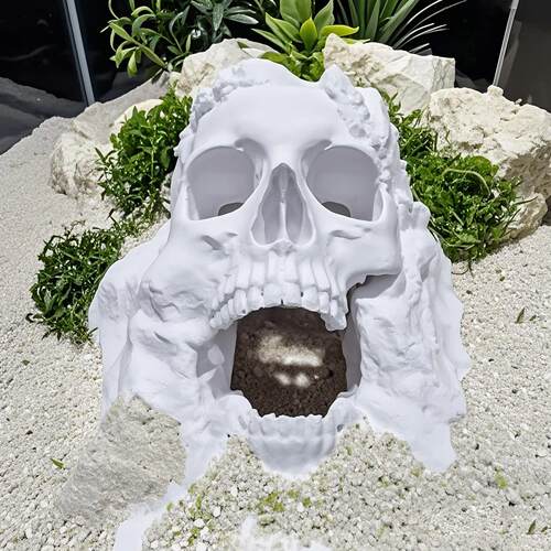 3D打印骷髅爬宠躲避屋蜥蜴守宫角蛙饲养箱造景晒台洞穴龟缸装饰