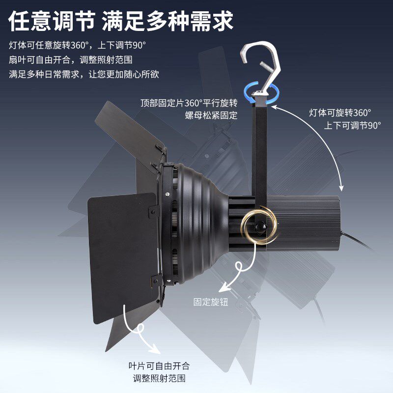 LED四叶车展灯会展射灯展览展厅照明30珠舞台聚光灯具大炮灯300W