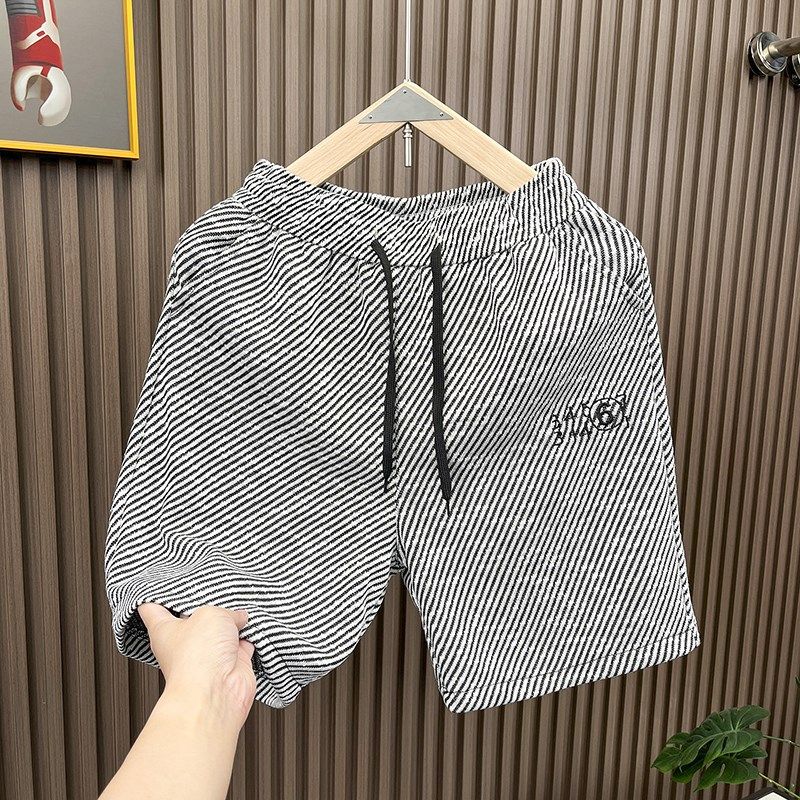 2025夏季新款男士条纹短裤时尚百搭休闲沙滩裤潮牌宽松直筒五分裤,男装,短裤,淘宝优惠券,粉丝福利购,淘宝优惠卷