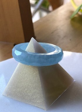 树脂戒指 蓝色 纯粹 金属  可堆叠